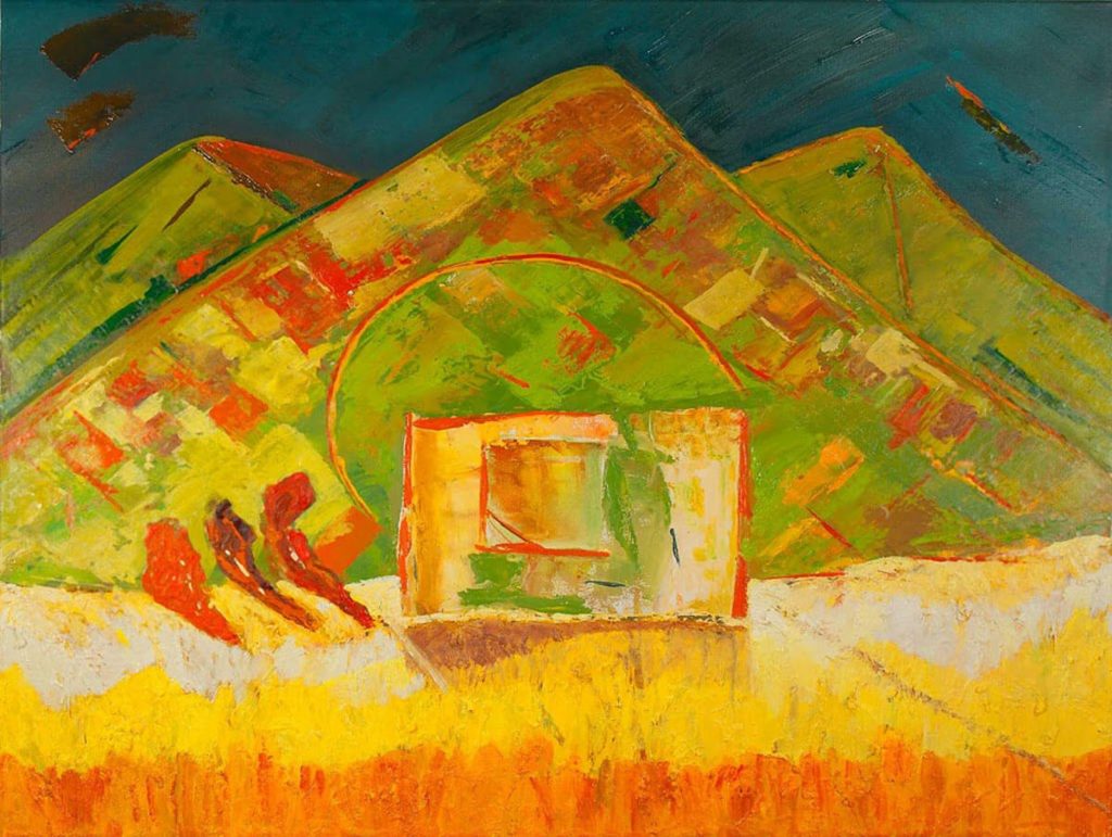 Casita del aro amarillo - Óleo sobre tela - Tere Borda