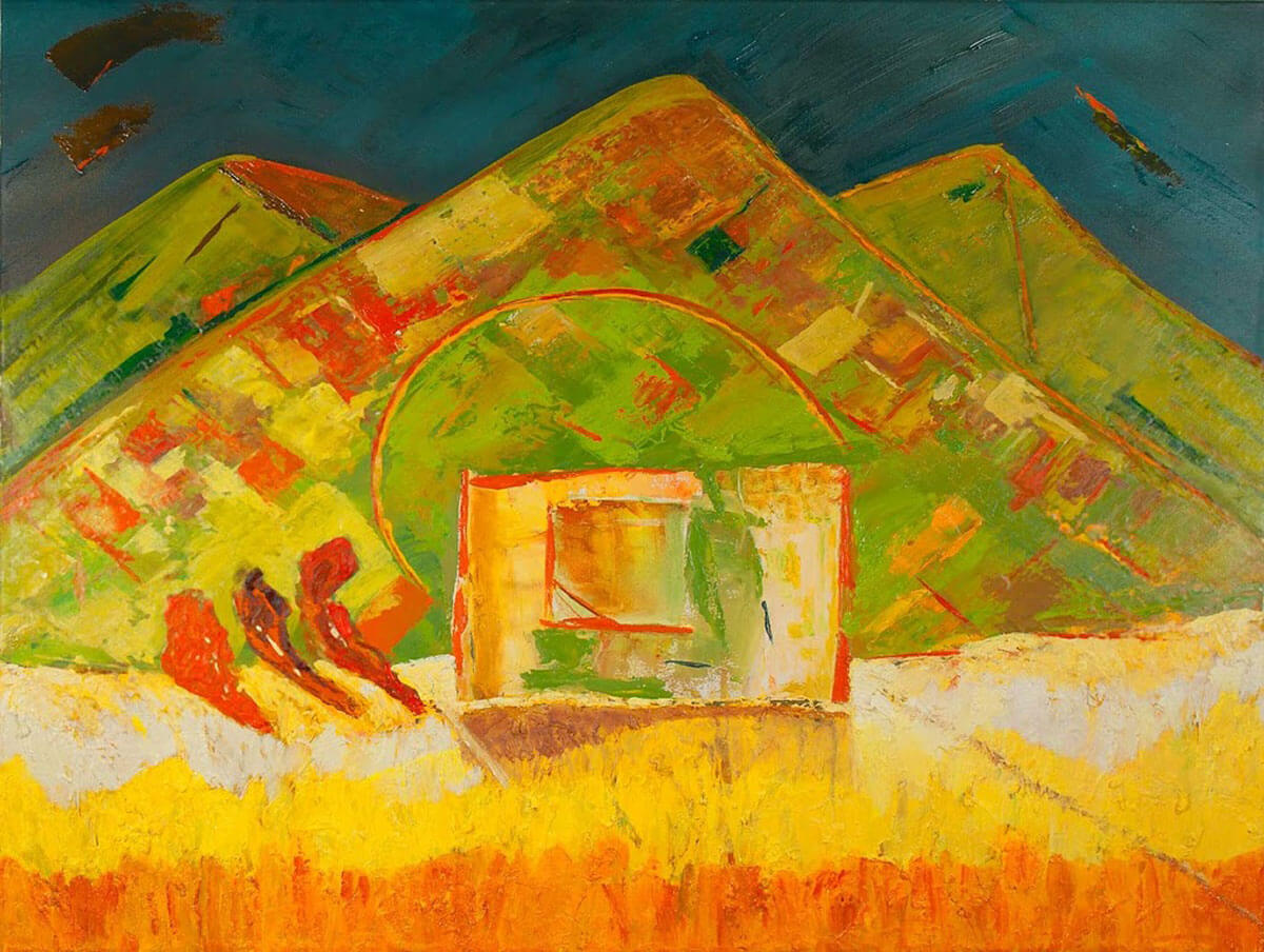 Casita del aro amarillo - Óleo sobre tela - Tere Borda
